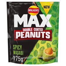 Walkers Max Double Coated Peanuts Spicy Wasabi Sharing Bag 175g