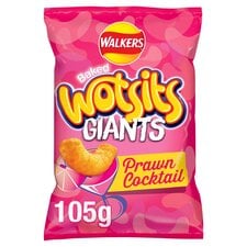 Walkers Wotsits Giants Prawn Cocktail Sharing Bag Crisps 105g