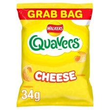 Walkers Quavers Cheese Grab Bag Crisps 34g