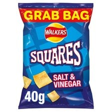 Walkers Squares Salt & Vinegar Grab Bag Crisps 40g