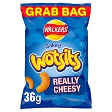 Walkers Wotsits Cheese Grab Bag Crisps 36g