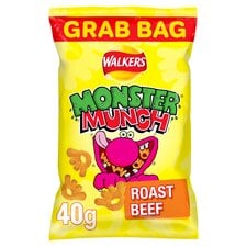 Walkers Monster Munch Roast Beef Crisps 40g