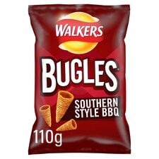 Walkers Bugles Southern Style BBQ Sharing Bag Crisps 110g