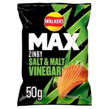 Walkers Max Salt & Malt Vinegar Crisps 60G