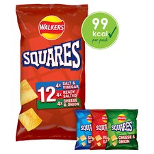 Walkers Squares Variety Multipack Crisps 12x22g