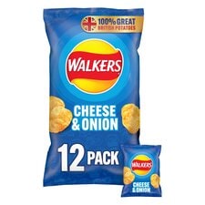 Walkers Cheese & Onion Multipack Crisps 12 x 25g