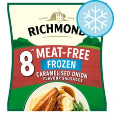 Richmond 8 Frozen Meat Free Vegan Caramelised Onion Flavour Sausages 304g