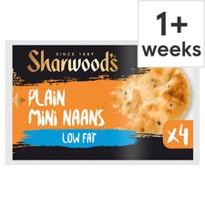 Sharwood's 4 Plain Mini Naans Low Fat 260G