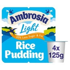 Ambrosia Light Less Sugar & Fat Rice Pudding 4X125g