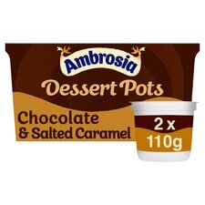 Ambrosia Dessert Pots Chocolate & Salted Caramel Sauce 2X110g