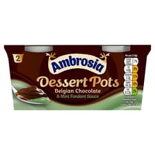 Ambrosia Chocolate & Mint Fondant Sauce Dessert Pots 2X110g