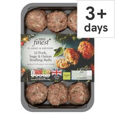 Tesco Finest* 12 Pork Sage And Onion Stuffing Balls 350G