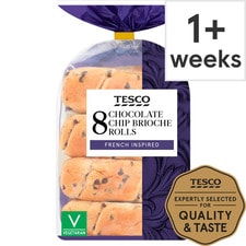 Tesco Chocolate Chip Brioche Rolls 8 Pack