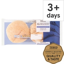 Tesco Large Seeded Burger Buns 4 Pack