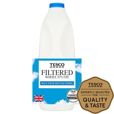 Tesco Filtered Whole Milk 2 Litre