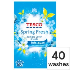 Tesco Spring Fresh Tumble Dryer Sheets 40S