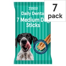 Tesco 7 Dental Sticks Medium Dog 180G