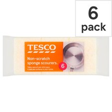 Tesco Non-Scratch Sponge Pan Cleaners 6 Pack