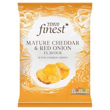 Tesco Finest Mature Cheddar & Onion Crisps 150G