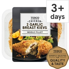 Tesco Garlic Breaded Chicken Fillet Kievs 2 Pack 375G