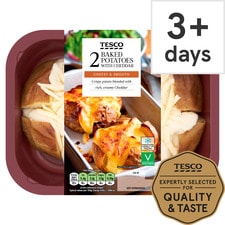 Tesco 2 Baked Potatoes With Cheddar 450G