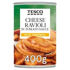 Tesco Cheese Ravioli In Tomato Sauce 400G