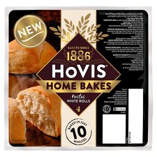 Hovis Home Bake Rustic White Rolls 4 Pack