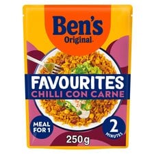 Bens Original Favourites Chilli con Carne Minced Beef and Vegetable Microwave Meal 250g