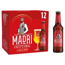 Madri Excepcional Premium Lager Beer Bottle 12 x 330ml 