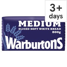 Warburtons Medium White Bread 800g