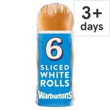 Warburtons White Sliced Sandwich Rolls 6 Pack