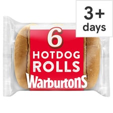 Warburtons Hot Dog Rolls 6 Pack