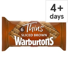 Warburtons Brown Sandwich Thins 6 Pack