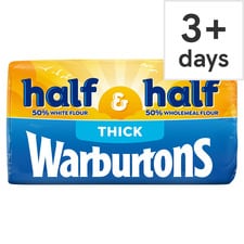 Warburtons Half & Half Thick Bread 800G