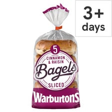 Warburtons 5 Cinnamon & Raisin Bagels