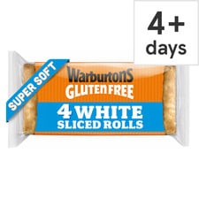 Warburtons Gluten Free 4 Super Soft Sliced Square Rolls