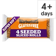 Warburtons Gluten Free 4 Soft Seeded Sliced Rolls