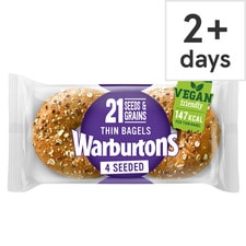 Warburton Thin 4 Sliced Bagels 21 Seeds & Grains