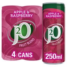 J2O Apple & Raspberry Cans 4 x 250ml