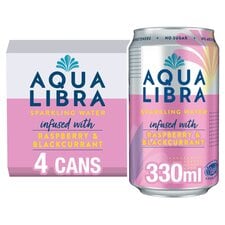 Aqua Libra Sparkling Water Raspberry & Blackcurrant 4x330ml