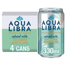 Aqua Libra Sparkling Water Cucumber, Mint & Lime 4x330ml