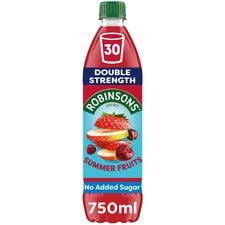 Robinsons Double Strength Summer Fruits No Added Sugar Squash 750ml