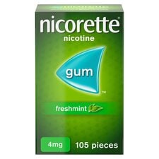 Nicorette Stop Smoking Aid 4mg Nicotine Gum - Freshmint 105s