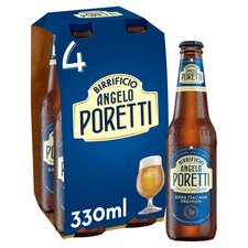 Angelo Poretti Premium Italian Lager Beer Bottle 4x330ml