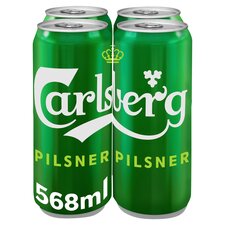 Carlsberg Danish Pilsner Lager Beer Can 4x568ml