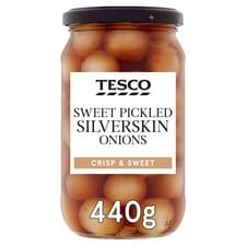 Tesco Sweet Pickled Silverskin Onions 440G