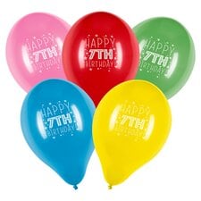 Tesco 10 Pack Happy Birthday Balloons Age 7