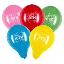 Tesco 10 Pack Happy Birthday Balloons Age 8