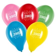 Tesco 10 Pack Happy Birthday Balloons Age 2