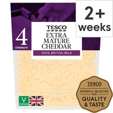 Tesco British Extra Mature Grated Cheddar Cheese 250 G